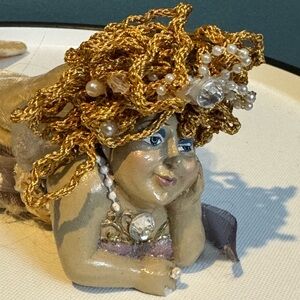 Katherine's Collection Wayne J Kleski Mermaid Doll Gold velvet Shelf Sitter